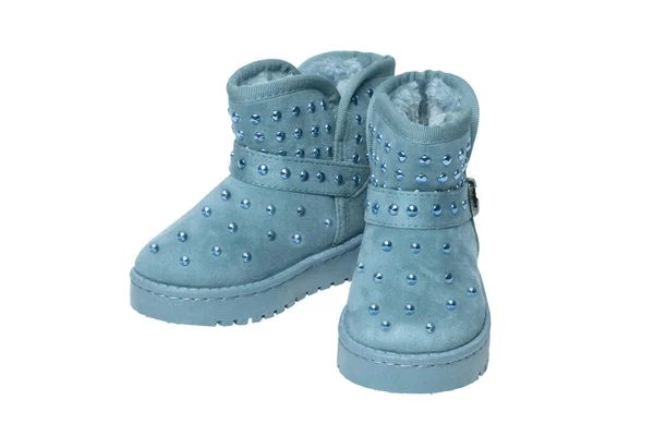 Bottes Hiver Pour Enfants Gros Plan Une Paire Élégante Bottes — Photo