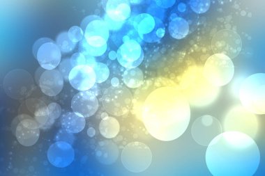 Koyu mavi turkuaz rengin soyut gradyanı pastel arka plan dokusu ve parlayan dairesel bokeh ışıkları. Güzel renkli bahar ya da yaz arkaplanı.