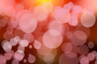 Şenlikli, soyut turuncu, sarı, gradyan arka plan dokusu. Parıltılı, ışıltılı bokeh daireleri var. Mutlu yıllar, parti davetiyesi, sevgililer günü kartı konsepti.