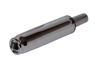 Yedek parçalar izole edilmiş. Beyaz arka planda izole edilmiş bir ofis koltuğu için gaz asansörü ya da gaz basıncı yayı. Şok emici bilgisayar koltuğu. Makro.