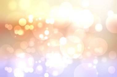 Soyut, taze, bulanık bahar ışığı, hassas pastel, sarı, turuncu bokeh arka plan dokusu, parlak dairesel, yumuşak renkli ışıklar. Güzel arkaplan illüstrasyonu.