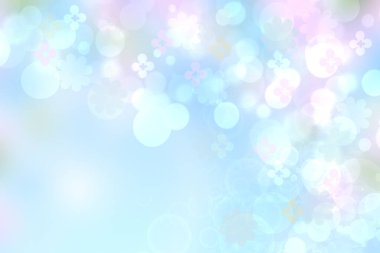 Soyut bulanık bahar ışığı narin pastel rengi pembe bokeh arkaplan dokusu parlak kiraz çiçekleri ve çiçeklerle. Kart konsepti. Güzel arkaplan illüstrasyonu.