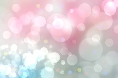 Soyut bulanık bahar ışığı hassas pastel, mavi bokeh arka plan dokusu parlak yumuşak renk daireleri ve parlayan bokeh ışıkları. Kart konsepti. Güzel arkaplan illüstrasyonu.