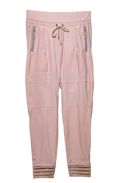 Pantalon Femme Décontracté Élégant Pantalon Sportif Féminin Rose Clair Plat — Photo