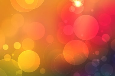 Gösterişli, soyut, turuncu, kırmızı arkaplan desenli, parıltılı, ışıltılı bokeh daireli. Mutlu yıllar için kart şablonu, parti davetiyesi, sevgililer günü kartı veya diğer tatiller. 