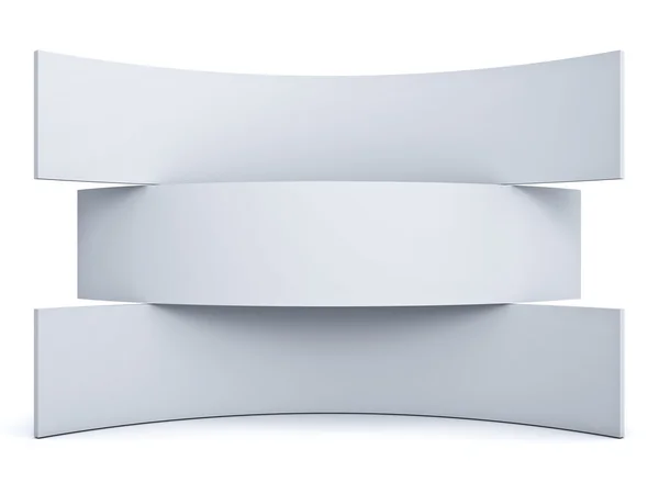 Три порожні вивіски ізольовані на білому тлі — стокове фото