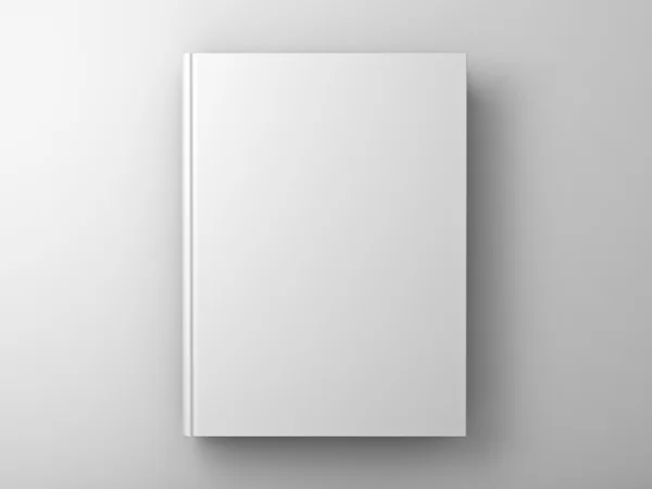 Κενό βιβλίο κάλυμμα πάνω από το φόντο λευκό τοίχο — Φωτογραφία Αρχείου