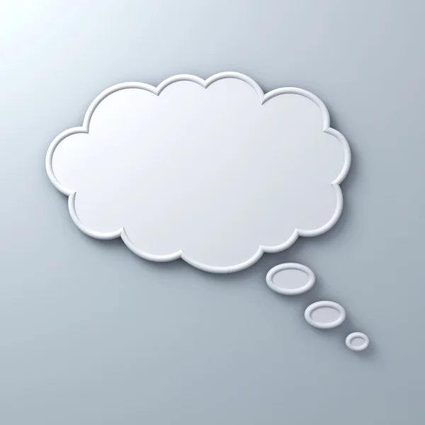 Thinking bubble concept over white wall background — Stock Photo, Image