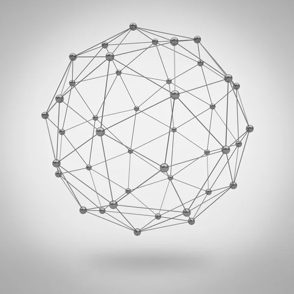 Global network concept on grey background — Stock Photo, Image