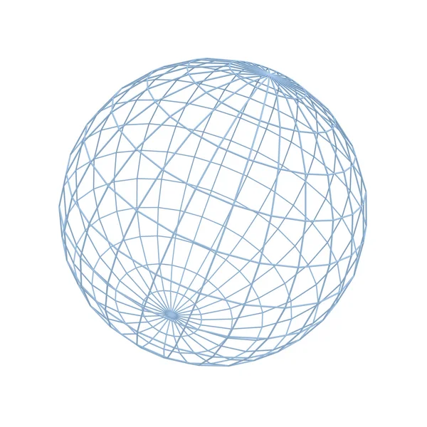 Eenvoudige globe earth draadframe geïsoleerd op witte achtergrond — Stockfoto