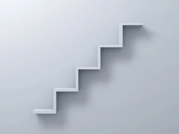 Concepto de escaleras o escalones abstractos sobre fondo de pared blanco con sombra — Foto de Stock