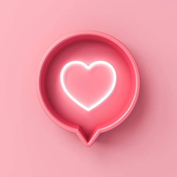 Sweet Pink Social Media Noon Love Heart Icon Pink Pin — Φωτογραφία Αρχείου