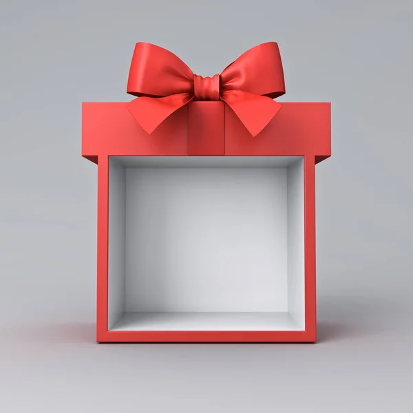 Κενό Κόκκινο Κουτί Δώρου Περίπτερο Έκθεση Βιτρίνα Επίδειξη Δώρων Κόκκινη — Φωτογραφία Αρχείου