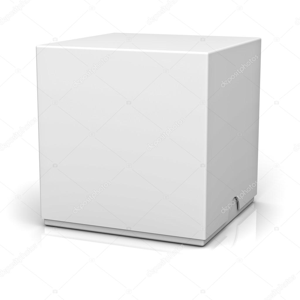 Blank box with cover isolated on white background