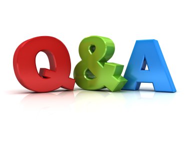 Questions and answers concept Q and A word isolated over white