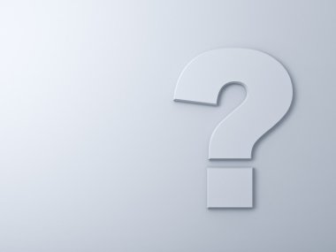 Abstract question mark on white wall