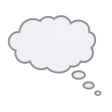 Thinking bubble isolated over white
