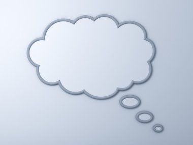 Thinking bubble over white