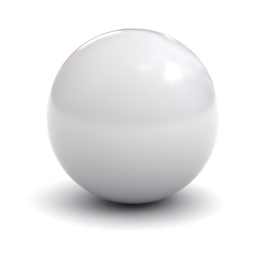 White sphere with shadow isolated over white