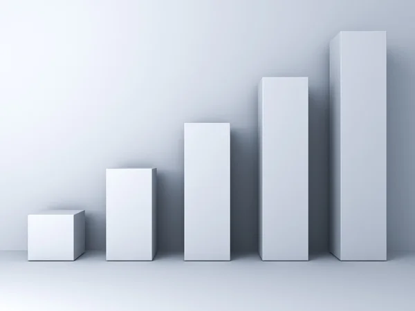 3d business chart graph over white — Stockfoto
