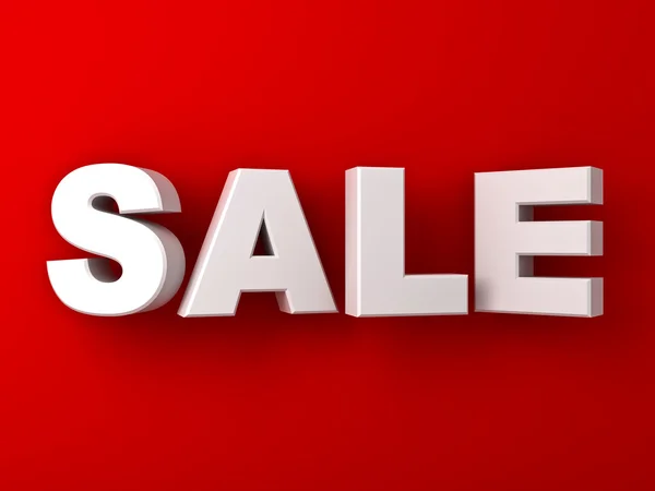 3d white sale word on red wall — Stock Photo, Image