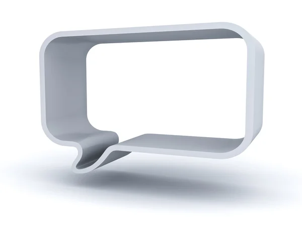 Bolha de fala em branco 3d isolado sobre fundo branco — Fotografia de Stock