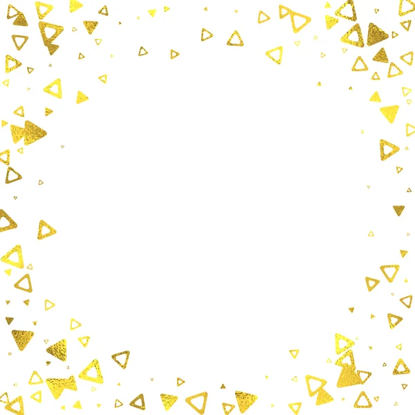 Χρυσό ακτινοβολώντας αλουμινένια τρίγωνα σε άσπρο φόντο — Διανυσματικό Αρχείο