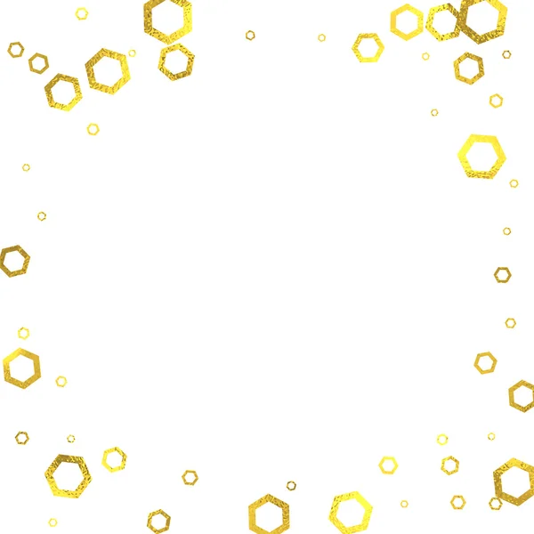 Шестиугольники из золотой фольги на белом фоне — стоковый вектор