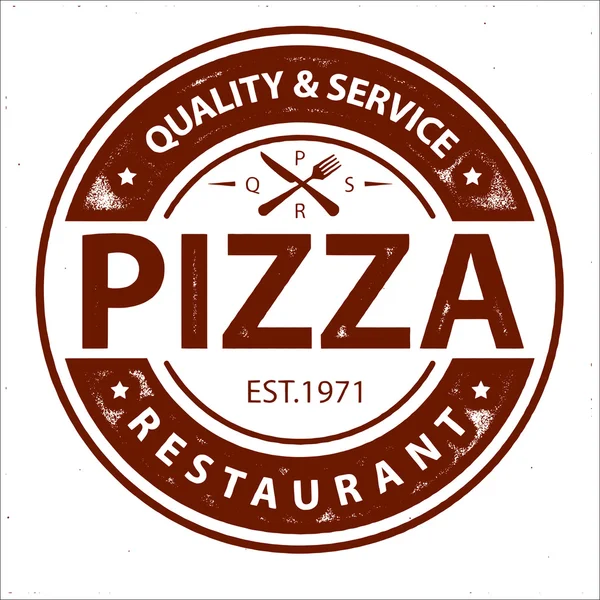 Τυπωμένο το λογότυπο πίτσα εκλεκτής ποιότητας διάνυσμα — Διανυσματικό Αρχείο