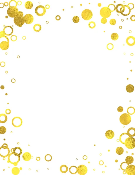 Oro brillantes círculos de papel de aluminio sobre fondo blanco — Vector de stock
