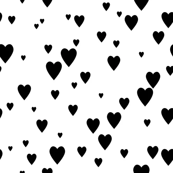 De naadloze patroon zwart-wit met hart. — Stockvector