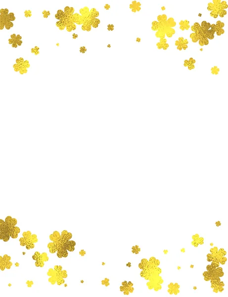 Flores de papel de aluminio brillante de oro sobre fondo blanco — Vector de stock