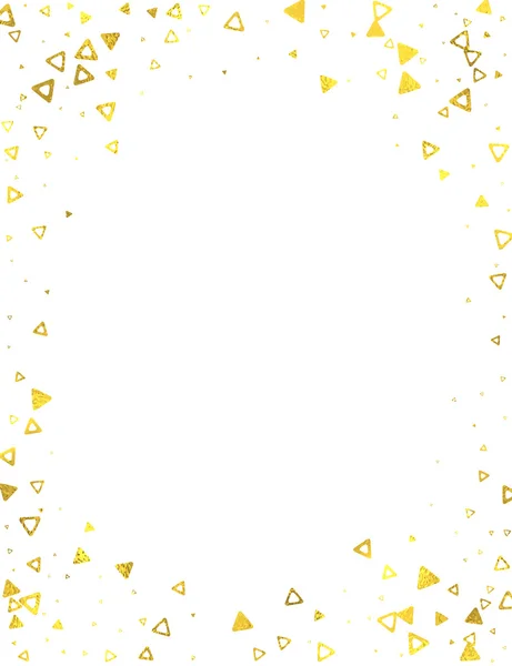 Beyaz zemin üzerine altın ışıltılı folyo üçgenler — Stok Vektör
