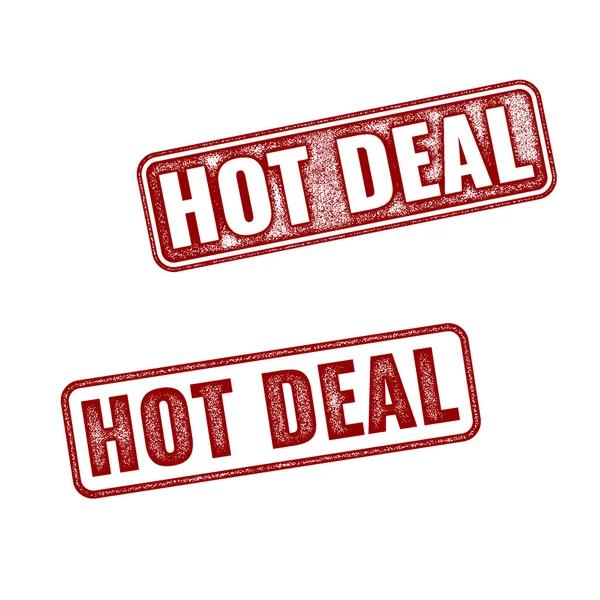 Hot Deal vecteur grunge texturé tampon caoutchouc rouge — Image vectorielle