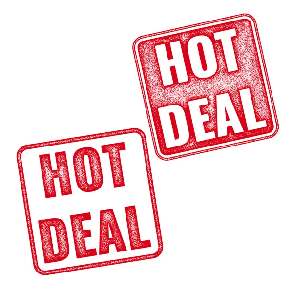 Hot Deal vecteur grunge texturé tampon caoutchouc rouge — Image vectorielle