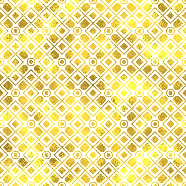 Vector seamless geometric textured golden pattern — Stock Vector