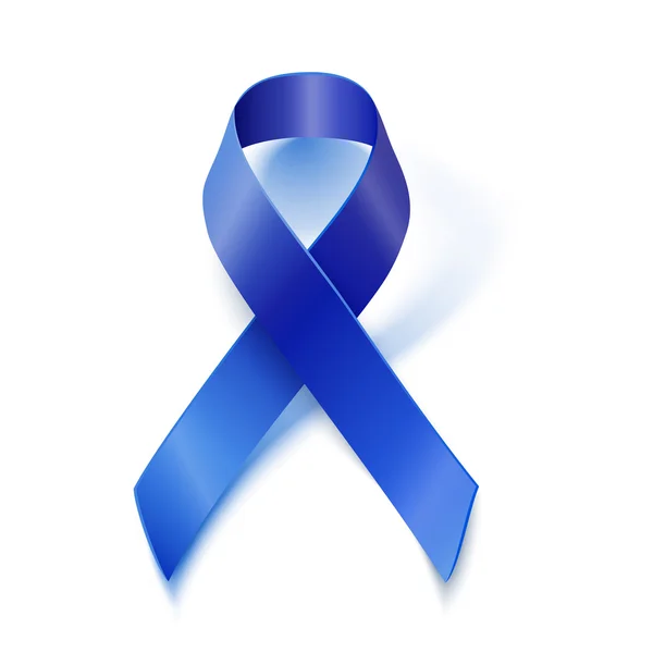 Awareness blue vector ribbon isolated on white — Stock Vector