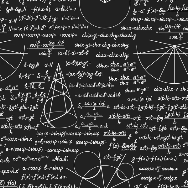 Patrón transparente de vector de matemáticas con cálculos — Archivo Imágenes Vectoriales