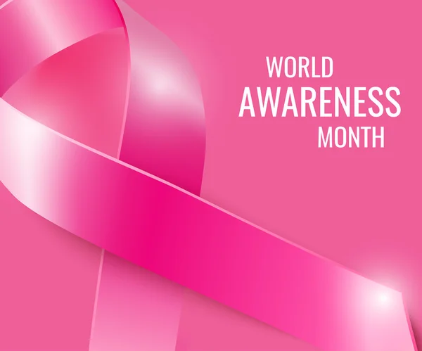 Cartel con la conciencia del cáncer mama cinta rosa — Vector de stock