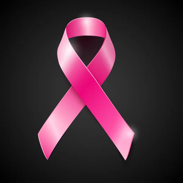 Vector pink ribbon breast cancer awareness symboll — Stock Vector