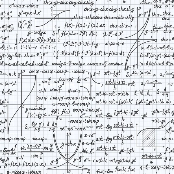 Cuaderno de antecedentes de matemáticas vector de patrones sin fisuras — Archivo Imágenes Vectoriales