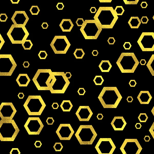 Abstraktes Vektor Musterdesign mit gold hexs — Stockvektor