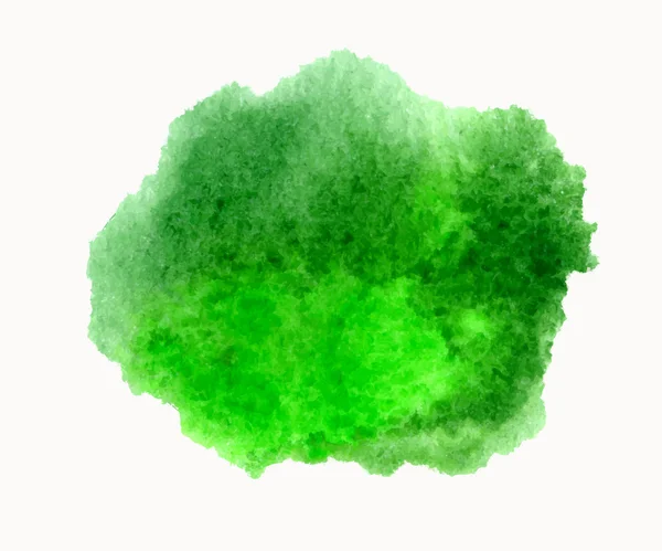 Grüne Vektor Aquarell handgezeichnete Fleck isoliert auf weißem Hintergrund für Öko-design. — Stockvektor
