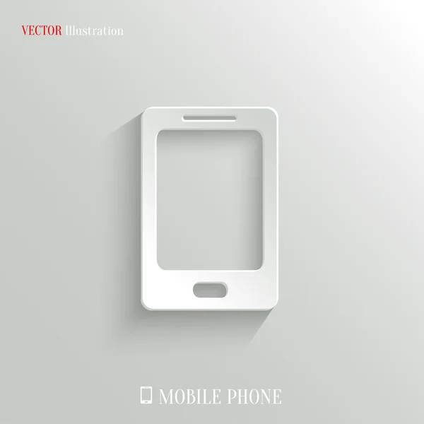 Akıllı telefon simgesi - vektör beyaz app düğmesi — Stok Vektör