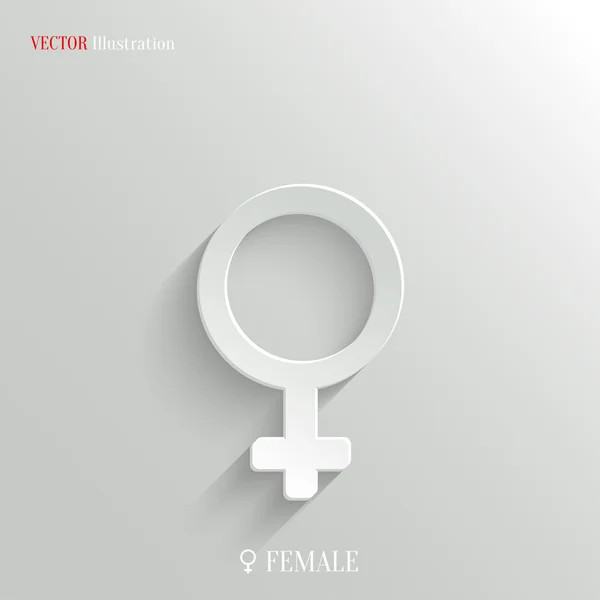 Icono femenino - botón blanco app vector — Vector de stock