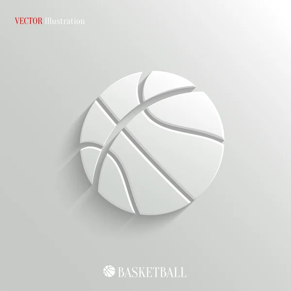 Basketball icon - vector white app button — Stock Vector