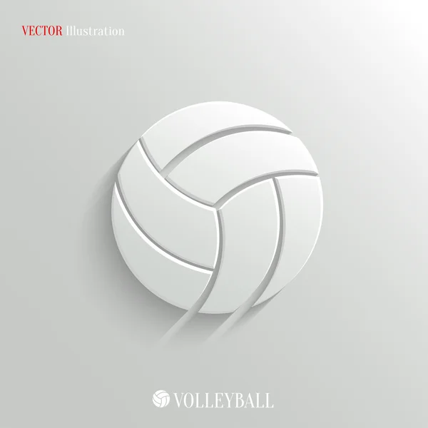 Volleyball icon - vector white app button — Stock Vector