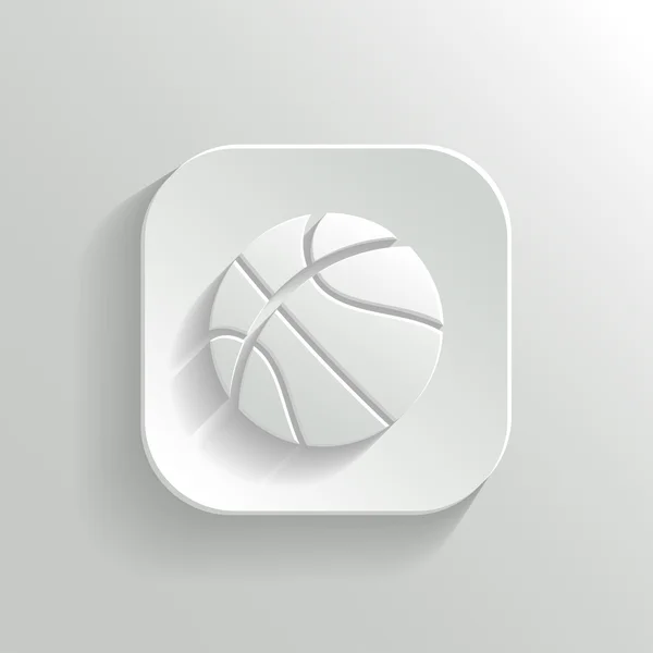 Basketball icon - vector white app button — Stock Vector