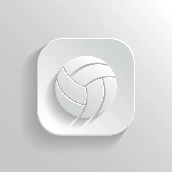 Volleyball icon - vector white app button — Stock Vector