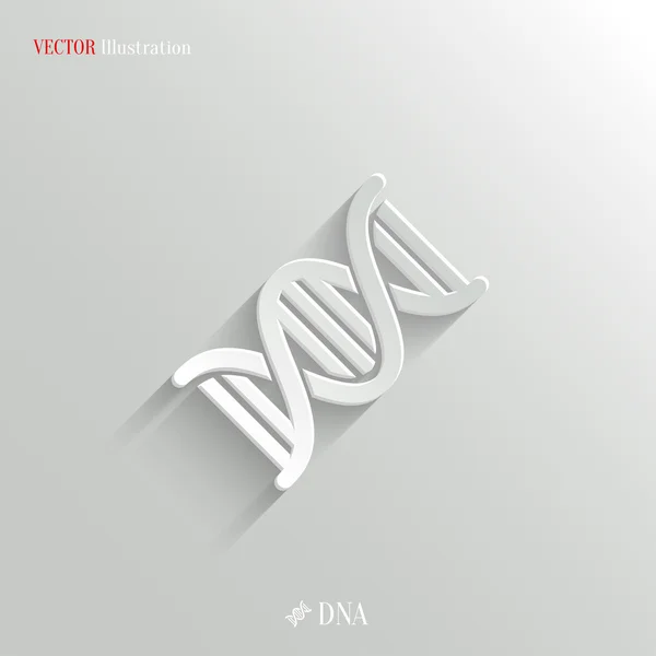 DNA icon - vector white app button — Stock Vector